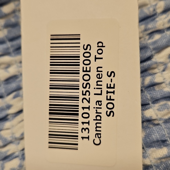 💕REFORMATION💕 Cambria Linen Top ~ Sofie Blue Floral Print Small S NWT - Picture 12 of 14